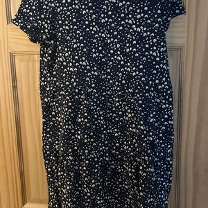 NWT GAP Navy and Cream spotted  Dress